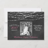 Chalkboard Sparkle String Lights Foto Abschluss Ankündigung (Vorderseite)