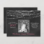 Chalkboard Sparkle String Lights Foto Abschluss Ankündigung (Vorne/Hinten)