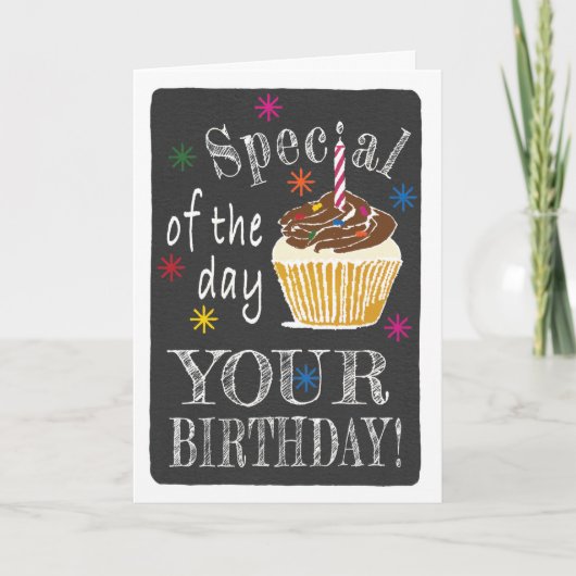 Chalkboard Special zum Geburtstag Karte (Vorderseite)