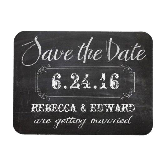 Chalkboard Speichern des Datumsfensters Magnet (Horizontal)