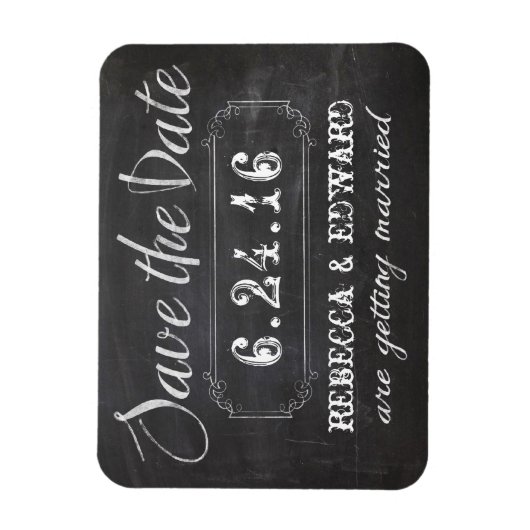 Chalkboard Speichern des Datumsfensters Magnet (Vertikal)
