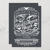 Chalkboard Spooky Gothic Halloween Einladung (Vorne/Hinten)