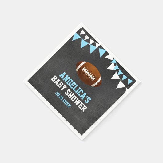 Chalkboard Sports FOOTBALL Thema Kinderdusche Serviette (Ecke)