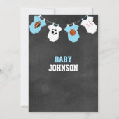 Chalkboard Sports Kleine ALL-STAR Babydusche Einladung (Rückseite)