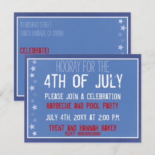 Chalkboard Star Postkarte (Vorne/Hinten)