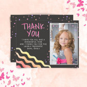 Chalkboard Stars Girl Birthday Foto Vielen Dank Postkarte