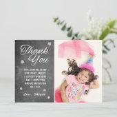 Chalkboard Stars Kindergeburtstag Foto Vielen Dank Karte (Stehend Vorderseite)