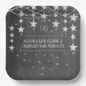 Chalkboard Stars Stil Extravagante Grenzen Pappteller (Vorderseite)