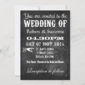 Chalkboard Steampunk Wedding Einladung (Rückseite)