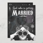 Chalkboard Steampunk Wedding Einladung (Vorne/Hinten)