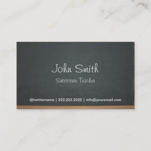 Chalkboard Stellvertretender Lehrer Visitenkarte (Vorderseite)