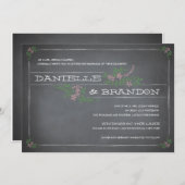 Chalkboard Stencil Pink Hochzeit Einladung (Vorne/Hinten)