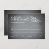 Chalkboard Stencil White Response RSVP Karte (Vorne/Hinten)