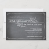 Chalkboard Stencil White Wedding Einladung (Vorderseite)