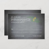 Chalkboard Stencil Yellow Response RSVP Karte (Vorne/Hinten)