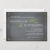 Chalkboard Stencil Yellow Wedding Einladung (Vorderseite)