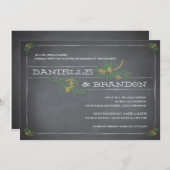 Chalkboard Stencil Yellow Wedding Einladung (Vorne/Hinten)