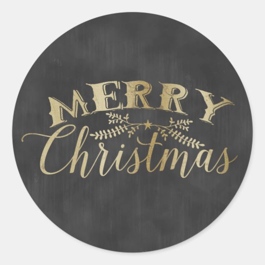Chalkboard Sticker Gold Frohe Weihnachten (Vorderseite)