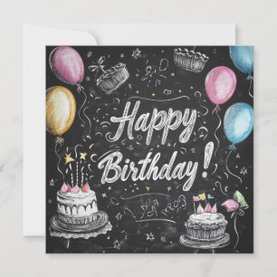 Chalkboard-Stil Geburtstagsdesign Einladung
