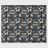 Chalkboard-Stil Geburtstagsdesign Geschenkpapier (Flach)