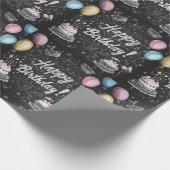 Chalkboard-Stil Geburtstagsdesign Geschenkpapier (Ecke)