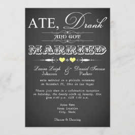 Chalkboard Stil Hochzeitsempfang nur einladen Einladung