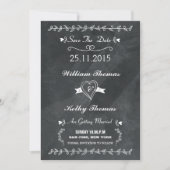 Chalkboard-Stil Save the Date Postkarte (Vorderseite)