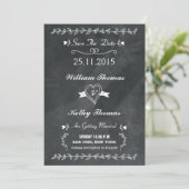 Chalkboard-Stil Save the Date Postkarte (Stehend Vorderseite)