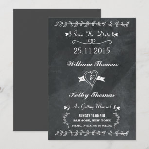 Chalkboard-Stil Save the Date Postkarte
