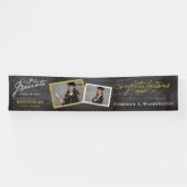 Chalkboard Stilvolle Script 2 Foto Graduation Part Banner (Horizontal)