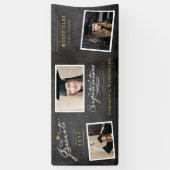 Chalkboard Stilvolle Script 3 Foto Graduation Part Banner (Vertikal)
