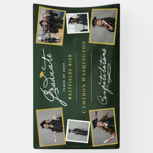 Chalkboard Stilvolle Script 6 Foto Graduation Part Banner (Vertikal)