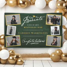Chalkboard Stilvolle Script 6 Foto Graduation Part Banner