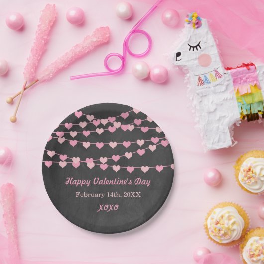 Chalkboard String Liebe Herzlichen Glückwunsch Val Pappteller (Party)