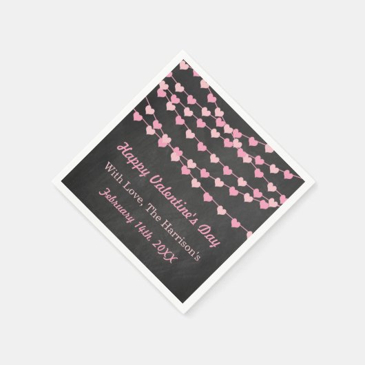 Chalkboard String Liebe Herzlichen Glückwunsch Val Serviette (Ecke)