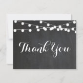Chalkboard String Lights Danke Notiz Karte (Vorderseite)