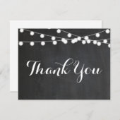 Chalkboard String Lights Danke Notiz Karte (Vorne/Hinten)