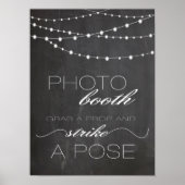 Chalkboard String lights Foto Stand Hochzeitszeich Poster (Vorne)