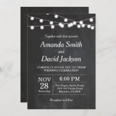 Chalkboard String Lights Hochzeit Einladung (Vorne/Hinten)