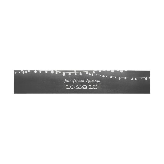 Chalkboard String Lights Hochzeit Einladungsbanderole (Flach)