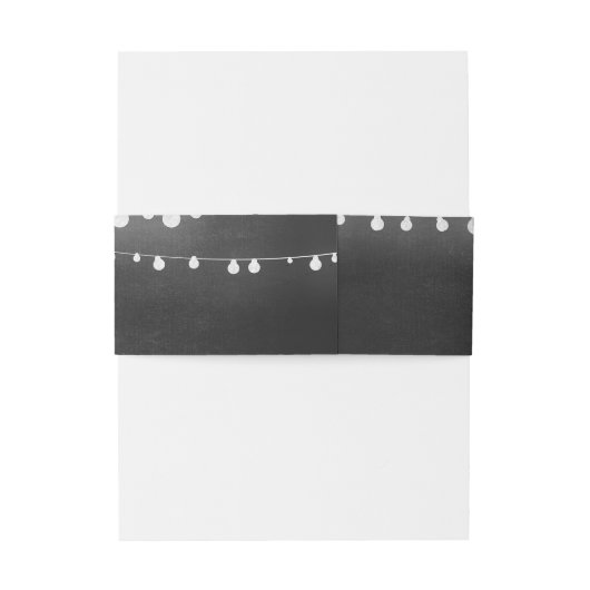 Chalkboard String Lights Hochzeit Einladungsbanderole (Rückseitenbeispiel)