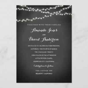 Chalkboard String Lights Hochzeitseinladung Einladung