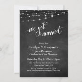Chalkboard String Lights Hochzeitsempfang nur Einladung (Vorderseite)