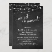 Chalkboard String Lights Hochzeitsempfang nur Einladung (Vorne/Hinten)