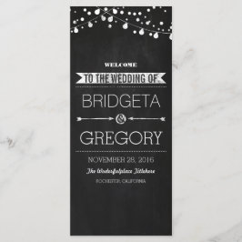 Chalkboard String Lights Hochzeitsprogramme Programm