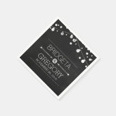 Chalkboard String Lights Rustikale Hochzeit Serviette (Ecke)