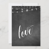 Chalkboard String Lights, Typografie Wedding Einladung (Rückseite)
