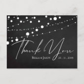 Chalkboard String Lights Wedding Vielen Dank Postkarte (Vorderseite)