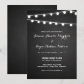 Chalkboard String of Lights Engagement Party Einladung (Vorne/Hinten)