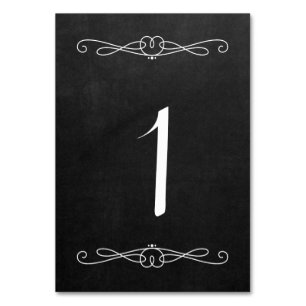 Chalkboard Style 3.5" x 5" #1 Tablecard Tischnummer